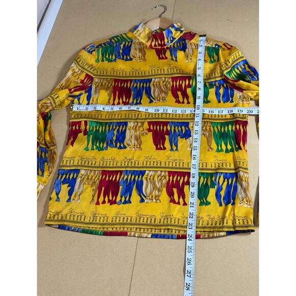 Vintage Carlisle 100% Silk Mock Neck Long Sleeve Blouse Funky 80s Retro Dopamine - Picture 7 of 7